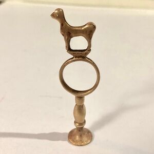 Vintage Brass Dog Finial Tobacco Pipe Tamper